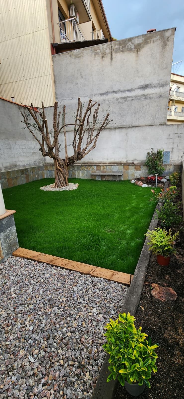 Disseny de jardí amb gespa i grava decorativa